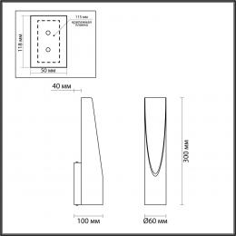 Odeon light 3816/8WL HIGHTECH ODL19 189 черн с золотом/металл Настенный светильник LED 6W 3000К 80х60 WHITNEY  - 2 купить